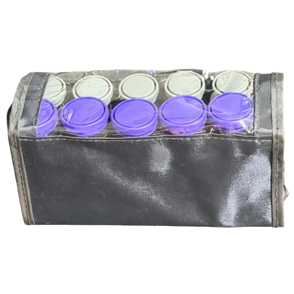 Remington H1015 Compact Ceramic Hair Roller Set 10pc Travel Size Purple Gray